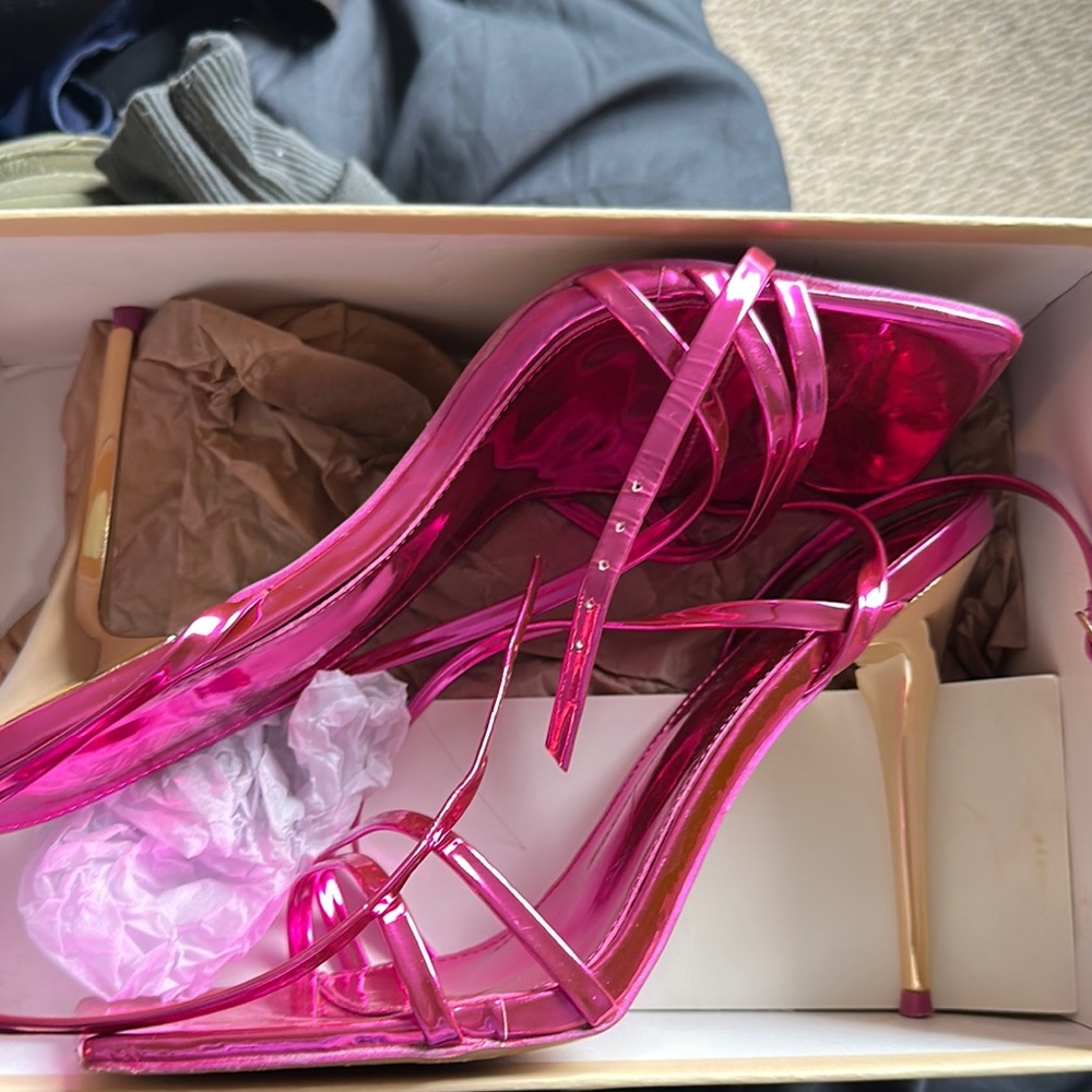 Elegant Pink Strappy Heels